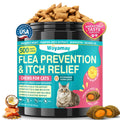 Woyamay Flea Treatment for Cats & Itch Relief Chews, 500 Crunchy Cat Flea Treatment Chews, Cat Itchy Skin Relief, Cat Itching Relief & Skin Care, Flea Prevention for Cats, Chicken Flavor
