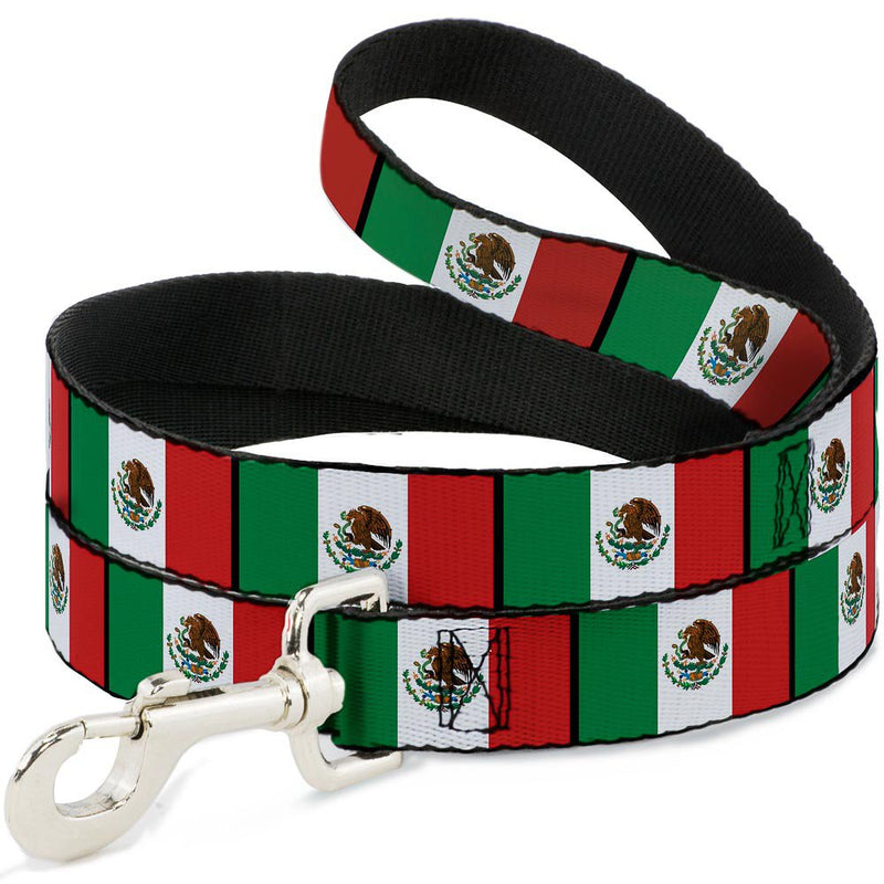 Buckle-Down Pet Leash - Mexico Flags - 4 Feet Long - 1.5