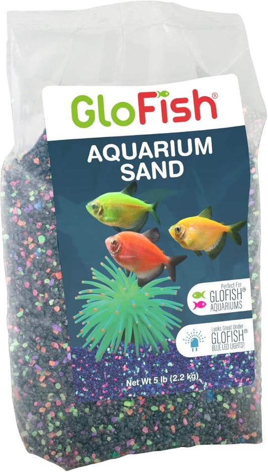 GloFish Aquarium Sand, Black with Fluorescent Accents, 5 lbs