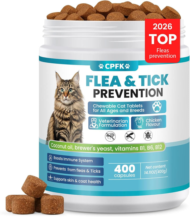Chewable Flea Treatment for Cats Flea and Tick Prevention for Cats Chewables Fleas Chewables for Cat of All Breeds and A