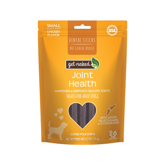 Get Naked Grain Free 1 Pouch 6.2 Oz Joint Health Dental Chew Sticks, Small