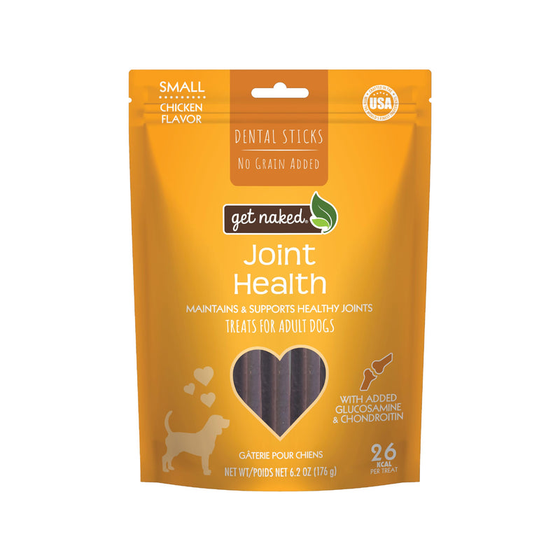 Get Naked Grain Free 1 Pouch 6.2 Oz Joint Health Dental Chew Sticks, Small
