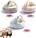 Ferret Bed Cave Bed and Hideout，Ferret Hideaway Bed Accessories for Cage(Brown)