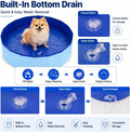 Enenes Foldable Dog Pool 24 x 8 Inch, Portable PVC Collapsible Pet Swimming Pool with Storage Bag, Non-Slip Dog Bath Tub
