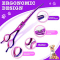 Dream Reach Dog Grooming Scissors - 7" Professional 6 in 1 Pet Scissors Sharp and Durable Shears Set Thinning, Chunker, 