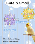 Pawfly 2 Pcs Bird Toys for Parakeets, Colorful Spinning Wheel Chew Toys, Interactive Spinner Rattle Parrot Toys, Cockatiel Toys, Parakeet Toys, Bird Cage Accessories for Entertainment Chewing Exercise