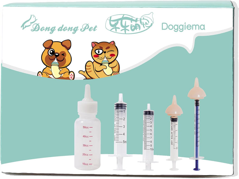 Doggiema Feeding Nipple and Syringes, Puppy Kitten Nipple Feeder Kit