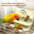 2-in-1 Automatic No Mess Bird Feeder & Gravity Waterer Dispenser for Cage