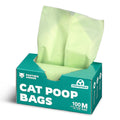 Panther Armor Compostable Cat Litter Bags for Poop - 100x Unscented Pet Waste, 13x9in Leak Proof Kitty Litter Disposal - Odor Proof, Easy Open Dispenser Box of Cat Poop