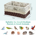 kathson Bird Nest Parrot House Birds Sleeping Bed Straw Weave All Season Hanging Hammock Bird Bed Snuggle Hut Birdcage Accessories for Parakeets Budgies Cockatiels Conures Quaker Parrot (Brown)