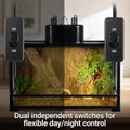REPTI ZOO Dual Reptile Light Fixture for Reptile Dome UVB Lamp Fixture Dual Reptile Reflector Dome Lamp Cap Combo Integr