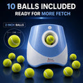 Automatic Ball Launcher for Dogs with 10 Tennis Balls (2 inch), Dog Ball Launcher with 3 Range Modes (10/20/30ft), Rechargeable Dog Balls Thrower for Small-Medium Dogs,Indoor/Outdoor Pet Fetch Machine