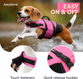 AMZNOVA Dog Swim Vest Rip Stop Dog Life Vest Lifejacket