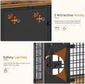 YATINEY Foldable Dog Crate Furniture, Dog Crate with DIY Frame, Heavy Duty Dog Kennel Indoor with Hooks, Wooden Dog Cage