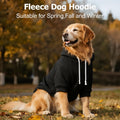 BAOBICUTE Dog Basic Hoodie Soft Dog Clothes Cold Weather Sweaters for Medium Large Dogs Cozy Fabric Warm Sweatshirt with Leash Hole for Boys (Black, X-Large (35-55 lbs))