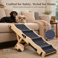 2026 Upgraded Small Dog Ramp for Couch Foldable, 5 Ajustable Height | Height from 9.8" to 20.5", Portable Stable Pet Ste