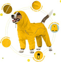 Dog Raincoat, Waterproof Dog Rain Jacket with Removable Hood，Adjustable 4 Legs Pet Poncho with Leash Hole，Reflective Stripe Hooded Snowproof Windproof Clothes for Small to 3X-Large Dogs, XL