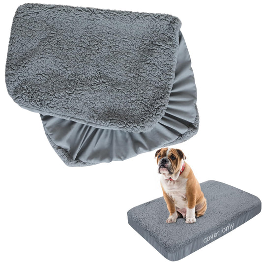 Coldwind Dog Bed Covers Replacement Washable (Cover Only), Waterproof Warm Dog Mattress Cover-Easy to Remove, 36x27Inch, Grey
