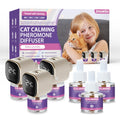 Cat Calming Diffuser Kit with Timer And Memory Adjustable 4/8/12/24H Cat Pheromone Diffuser 3-Pack (48ml Each) Helps Reduce Stress, Spraying, Fighting, Excessive Meowing & Scratching Fits All Cats