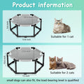 Tresbro Elevated Cat Hammock Bed, Hexagon Raised Cat Swing Bed Chair Cot