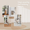 Doggy Door for Sliding Glass Door, Adjustable Height 75 3/5" to 80" Sliding Door Doggie Door Insert with Screen Design, 