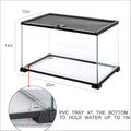 REPTI ZOO Full Glass 15 Gallon Reptile Tank, Medium Reptile Terrarium for Gecko Hermit Crab Hognose Snake etc, Top Scree