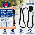 ActiveDogs Hands Free Dog Leash – Adjustable 4-Point Crossbody Hands Free Leash for Mobility & Training – Waist Belt for Dog Walking - Durable 3/4" Double-Stitched Nylon, Black, 6.5ft