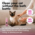 Waterless Cat Shampoo – No Rinse Dry Shampoo for Cats & Kittens, Hypoallergenic Cat Cleaning Foam, Lick-Safe Formula for
