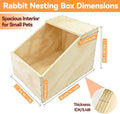 Wooden Rabbit Nesting Box, 16x11x11 inches Solid Wood Small Animal Hideout