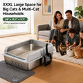 KalraMay XXXL/XXL Extra Large Stainless Steel Litter Box, Cool Gray