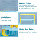 Tfwadmx 2-Tier Portable Dwarf Small Hamster Carrier Travel Cage,Blue
