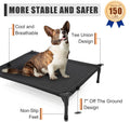 Garnpet Elevated Dog Bed for Medium Dogs, Raised Dog Cot Fits Up to 150 LBs, Heavy Duty Pet Cots with Durable Supportive Teslin Recyclable Washable Mesh, Indoor & Outdoor Pet Bed, Brown