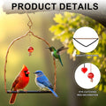 LemonRoad 2 Pcs Hummingbird Swing Bird Swings Metal Frames Birdie Swing with Red Decor Copper Hummingbird Perch with Iron S Hooks for Hanging Indoor Outdoor Trunk Lawn Patio Garden