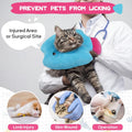 Cat Cone Collar, Adjustable Soft Recovery Collar After Surgery, Blue M