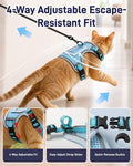 Escape Resistant Cat Harness and Leash Set with Pocket