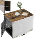 VIE DE AMAN Dog Crate Topper Wood with Tassel Curtain for 24 inch Crate