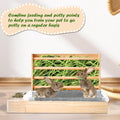 Rabbit Hay Feeder with Litter Box, 3 in 1 Wooden Bunny Feeder, Small Animal Hay Holder Rack for Rabbit, Guinea Pig, Hams