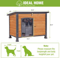 GUTINNEEN Large Outdoor Insulated Dog House Weatherproof Dog Kennel Indestructible Dog Shelter with Chew-Proof Full Meta