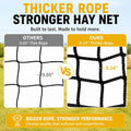 5x5 ft Round Bale Hay Net for Horses & Goats, 1.5" Holes Slow Feeder Hay Nets with Hay Net Repair Tool