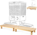 SZEE 2-Pack Cat Food Stand, Elevated Pine Wood Cat Feeder Stand for 2 Cats
