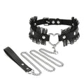 Heart Collar and Leash Set with Lace Edge for Cat, 2PCS Cosplay Rave Jewelry Accessories for XS-M Pet Dog (Black)