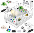 GOZILLA Small Turtle Tank Kit(Tank+Lamp+Filter), Acrylic Turtle Starter Kit with Adjustable Lamp, Reptile Habitat and Te
