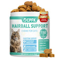 CPFK Cat Hairball Remedy Treats, 150 Soft Chews Cat Hair Ball Treatment Furball Control Relief Helps Eliminate and Prevent Hairballs for Indoor Cats Supports Skin and Coat Digestion Chicken Flavor