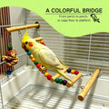 Bird Ladder for Cage, Natural Wooden Parrot Climbing Ladder