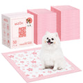 MIZOK Puppy Pads Pink 22x22in, Quick-Dry Puppy Training Pads with Pheromone Attractant, Decorative Cherry Blossom 6-Layer Heavy Duty Leak-Proof Pet Pads, Disposable (50 Count)