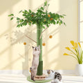 Sheripet Cat Scratching Post, 45 Inch Tall Cat Scratcher Tree for Indoor Cats Adults with Natural Sisal Rope, Large Scratching Posts with Rubber Brush, 3-Layer Solid Wood Base and Balls Track Toy