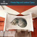 TOYAFUN Cat Wall Shelves, Perches, Hammocks, Beds - Solid Metal Frame for Sleeping, Playing, Climbing, Lounging