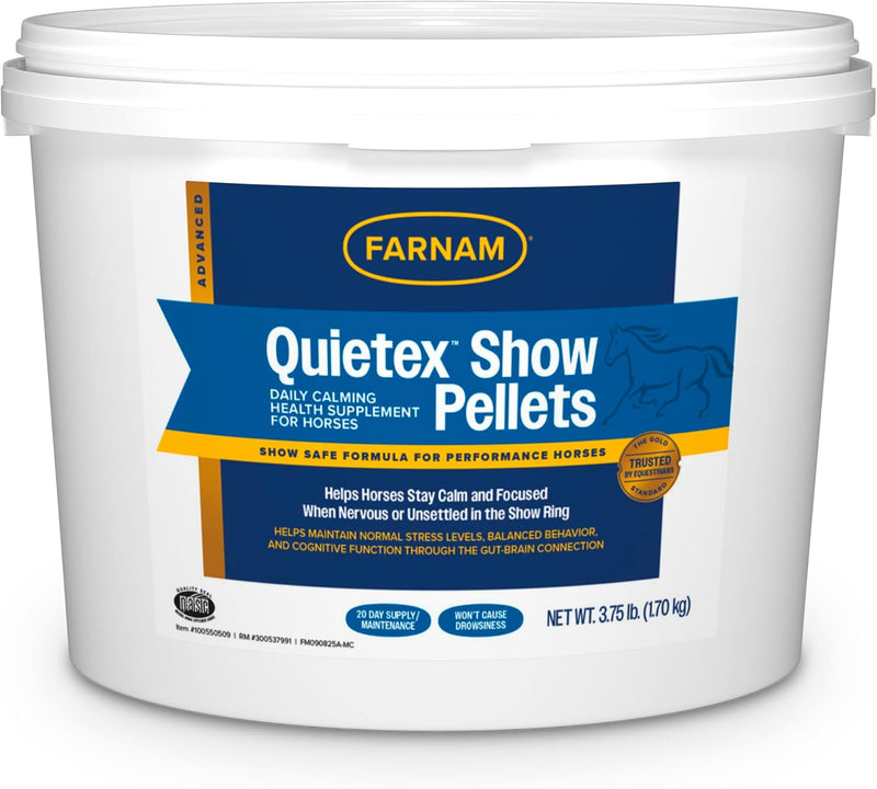 Farnam Quietex Show Pellets, Horse Calming Supplement, 3.75 lb
