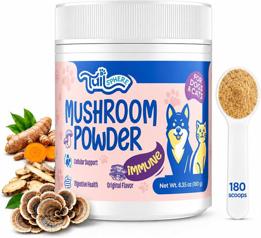 Turkey Tail Mushroom for Dogs & Cats, 14-in-1 Powder, Lumps & Bumps, 180g