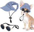 Jadive Small Dog Sun Hat with Ear Holes Dog Sunglasses